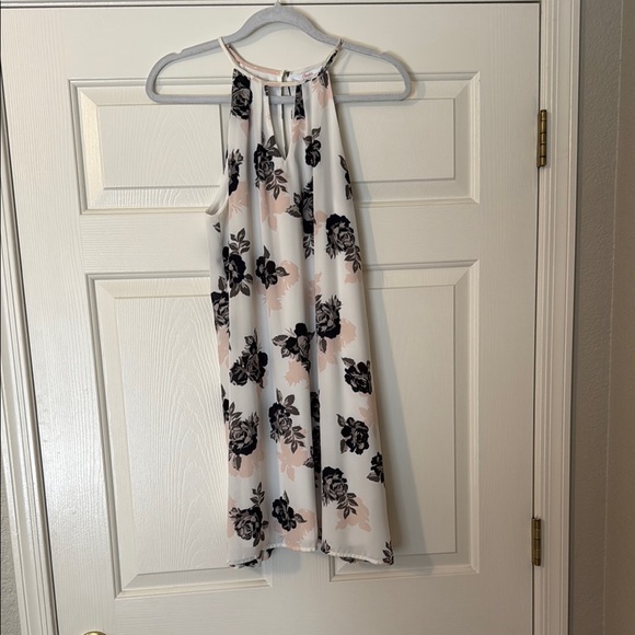 Candie's Black and White Floral Mini Dress - Picture 1 of 1